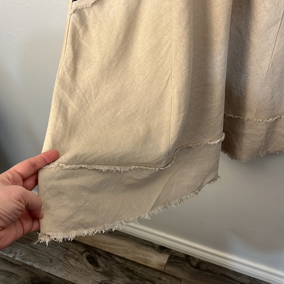 Signature by Robbie Bee size 8 petite linen blend dress cheetah trim - Picture 5 of 8